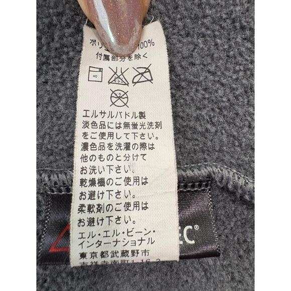 Vintage Gray Black LL Bean Classic Fleece Jacket Mens XL Tall Full Zip Outdoor - Picture 13 of 13